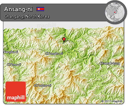 Physical 3D Map of Ansang-ni