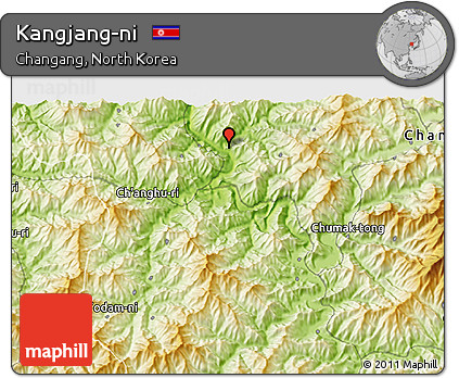 Physical 3D Map of Kangjang-ni