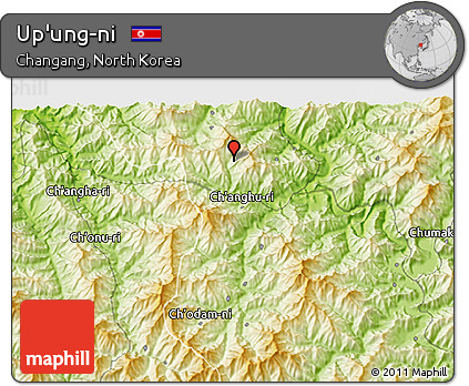 Physical 3D Map of Up'ung-ni