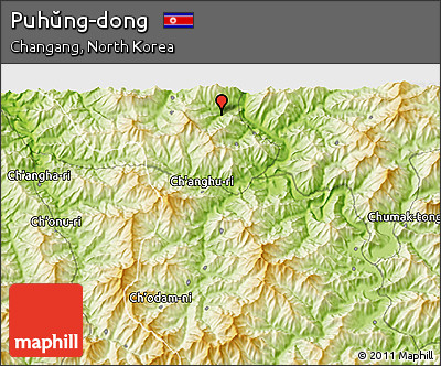 Physical 3D Map of Puhŭng-dong