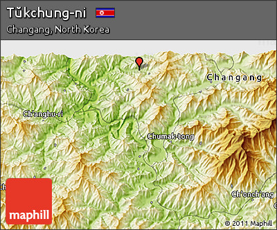 Physical 3D Map of Tŭkchung-ni