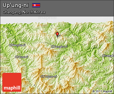 Physical 3D Map of Up'ung-ni
