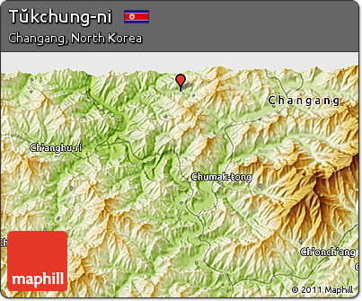 Physical 3D Map of Tŭkchung-ni