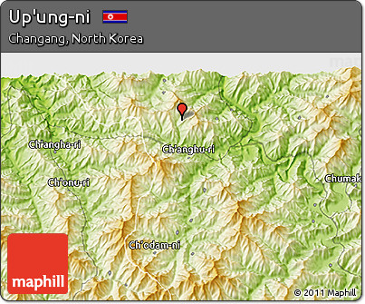 Physical 3D Map of Up'ung-ni