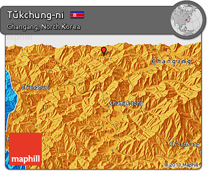Political 3D Map of Tŭkchung-ni