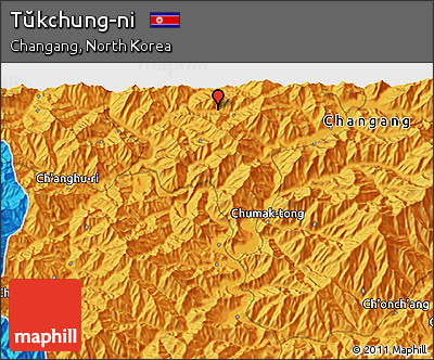 Political 3D Map of Tŭkchung-ni