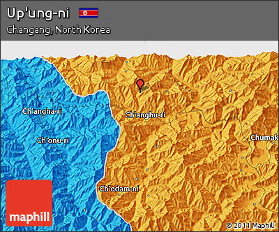Political 3D Map of Up'ung-ni