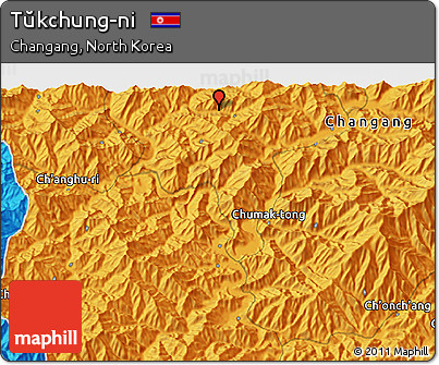 Political 3D Map of Tŭkchung-ni