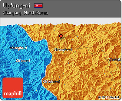 Political 3D Map of Up'ung-ni