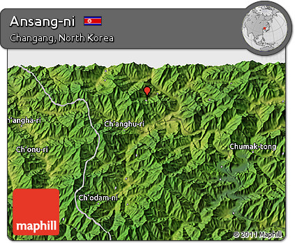 Satellite 3D Map of Ansang-ni