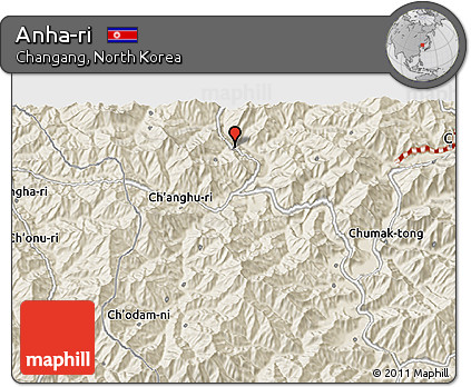 Shaded Relief 3D Map of Anha-ri