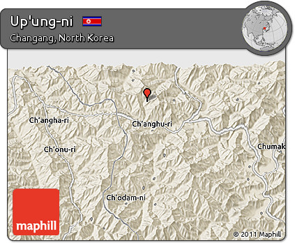 Shaded Relief 3D Map of Up'ung-ni