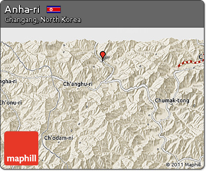 Shaded Relief 3D Map of Anha-ri