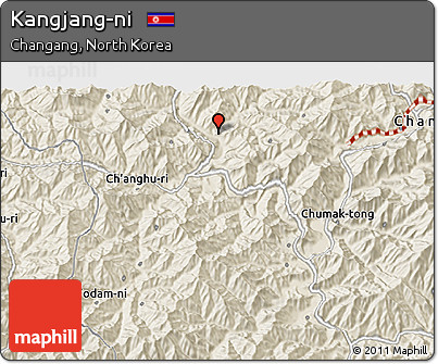 Shaded Relief 3D Map of Kangjang-ni