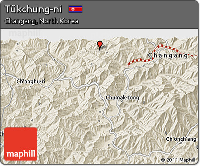 Shaded Relief 3D Map of Tŭkchung-ni