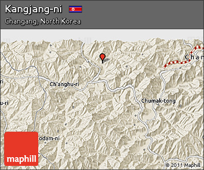 Shaded Relief 3D Map of Kangjang-ni