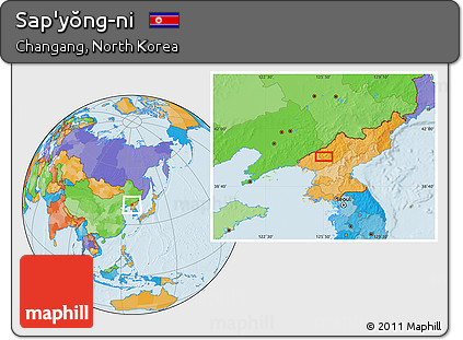 Political Location Map of Sap'yŏng-ni
