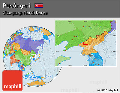 Political Location Map of Pusŏng-ni