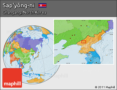 Political Location Map of Sap'yŏng-ni