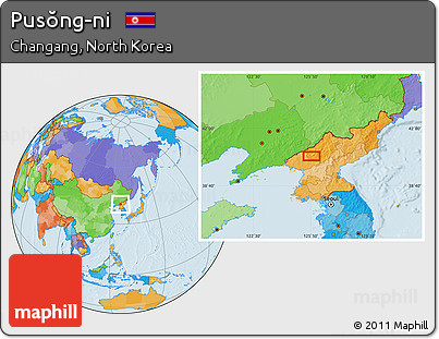 Political Location Map of Pusŏng-ni