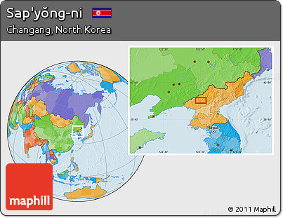 Political Location Map of Sap'yŏng-ni