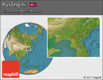 Satellite Location Map of Pusŏng-ni