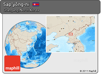 Shaded Relief Location Map of Sap'yŏng-ni