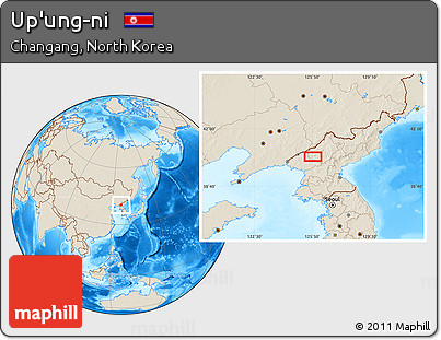 Shaded Relief Location Map of Up'ung-ni