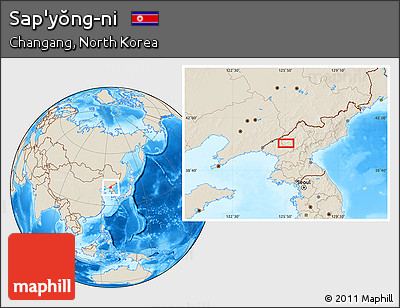 Shaded Relief Location Map of Sap'yŏng-ni