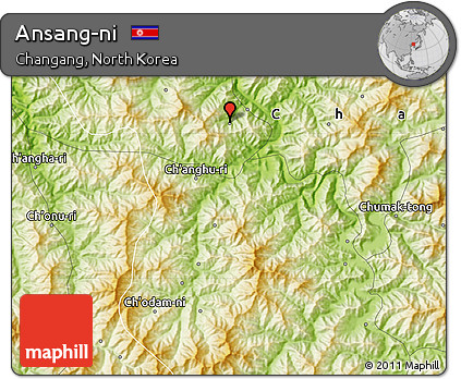 Physical Map of Ansang-ni