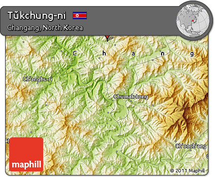 Physical Map of Tŭkchung-ni