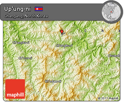 Physical Map of Up'ung-ni