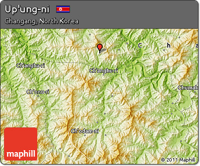 Physical Map of Up'ung-ni