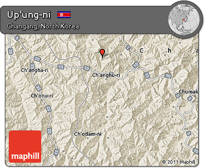 Shaded Relief Map of Up'ung-ni