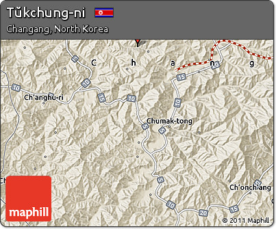 Shaded Relief Map of Tŭkchung-ni