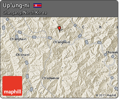 Shaded Relief Map of Up'ung-ni
