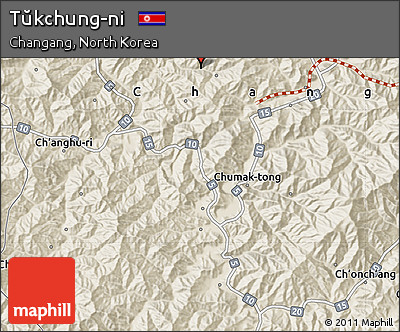Shaded Relief Map of Tŭkchung-ni
