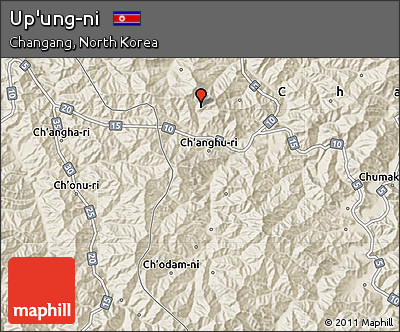 Shaded Relief Map of Up'ung-ni