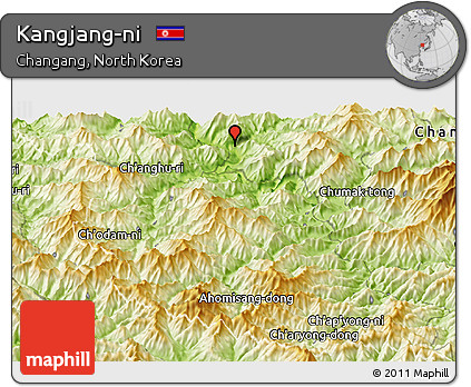 Physical Panoramic Map of Kangjang-ni
