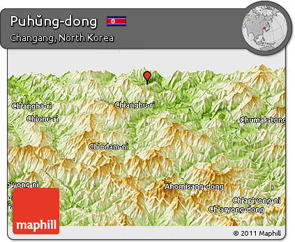 Physical Panoramic Map of Puhŭng-dong