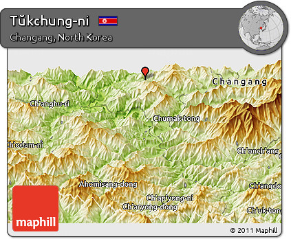 Physical Panoramic Map of Tŭkchung-ni