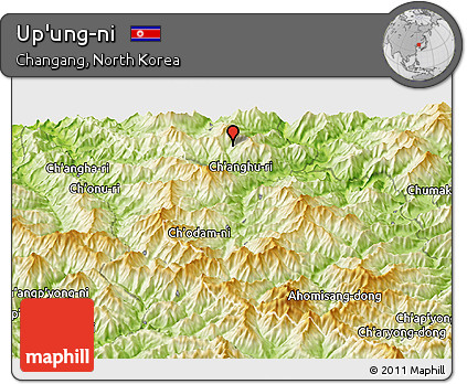 Physical Panoramic Map of Up'ung-ni