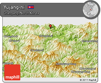 Physical Panoramic Map of Yujang-ni