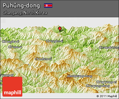 Physical Panoramic Map of Puhŭng-dong