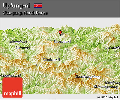 Physical Panoramic Map of Up'ung-ni