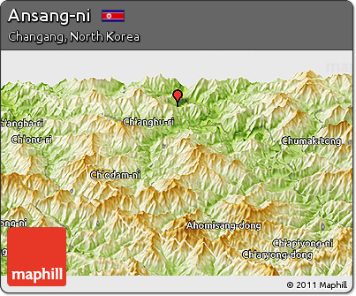 Physical Panoramic Map of Ansang-ni