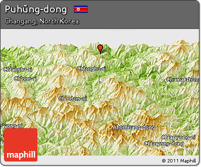 Physical Panoramic Map of Puhŭng-dong