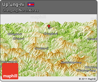 Physical Panoramic Map of Up'ung-ni