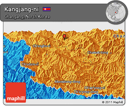 Political Panoramic Map of Kangjang-ni