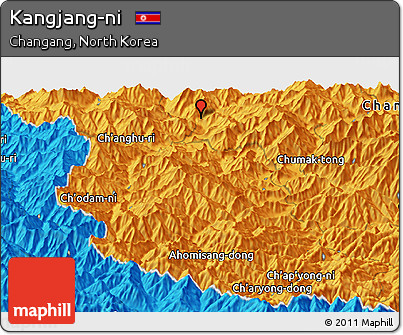 Political Panoramic Map of Kangjang-ni